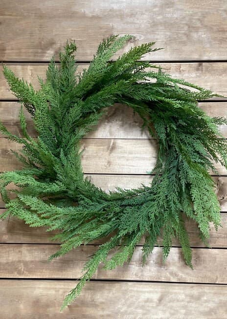 32" Fresh Touch Sequoia Cypress Wreath/Green Artificial Wreath/Natural Looking Wreath/Outdoor Wreath/Green Outdoor Wreath/Xmas Deco