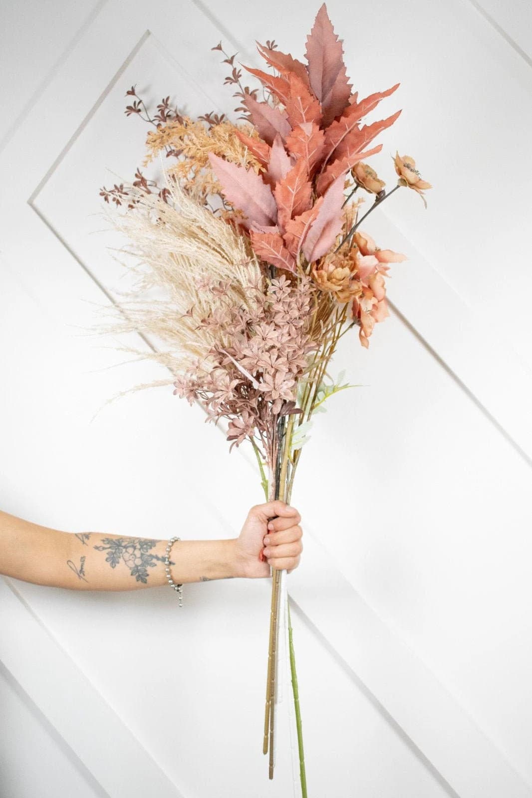Artificial Autumn Faux Bouquet/Wedding Bouquet/Bridemaids Bouquets/Artificial Bouquets/Florals/Faux Pampas Bouquets/Floral Wedding Pampas