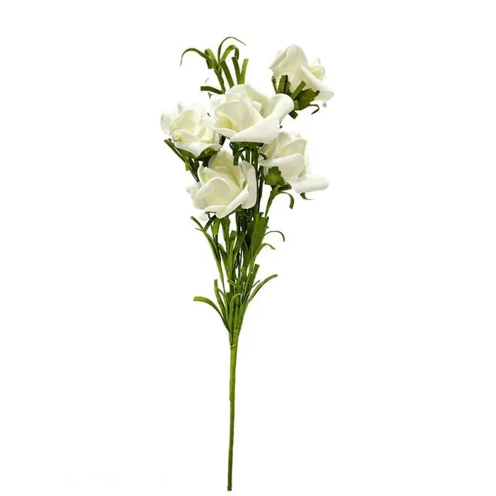 18" White Rose Floral Stem/Floral Spray/Wedding Rose/White/Greenery Bush/Outdoor Wedding/Centerpiece Decor/Faux Flower