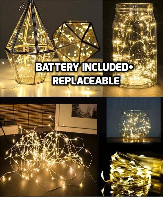 1 Meter Micro LED Fairy string light 1M/10 lights waterproof. Silver wire. white light, warm white,red, purple, green,pink