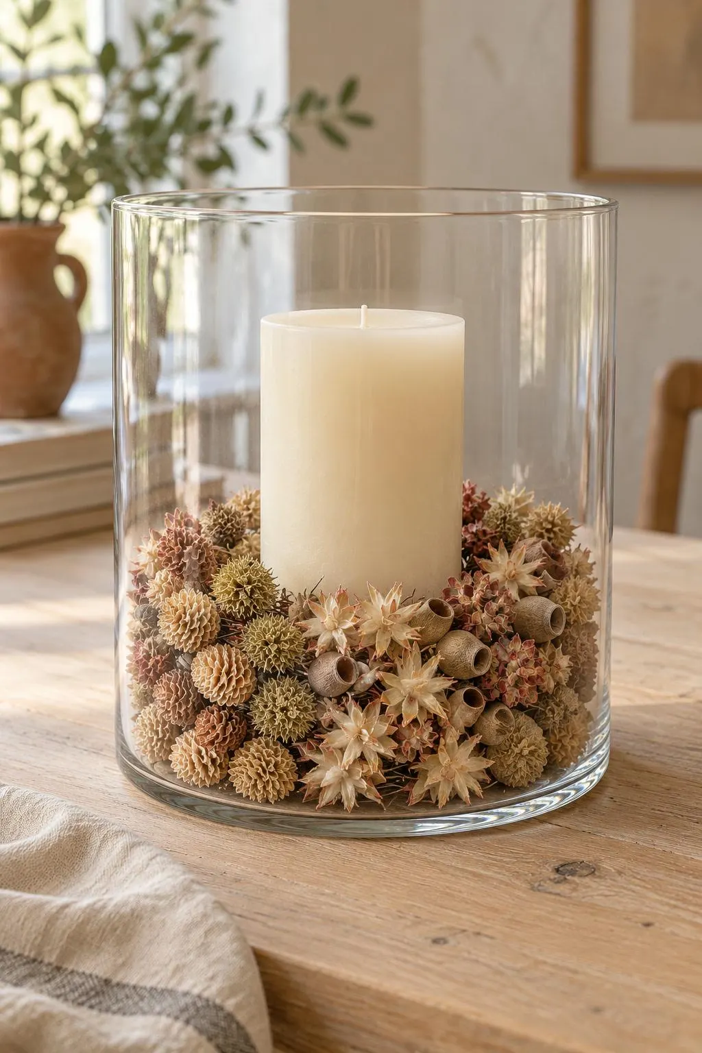 Mini Pine Cone and Pod Assortment 100 Pieces | 1 Inch Dried Cones for Crafts | Bowl Filler and Wreath Making Supplies