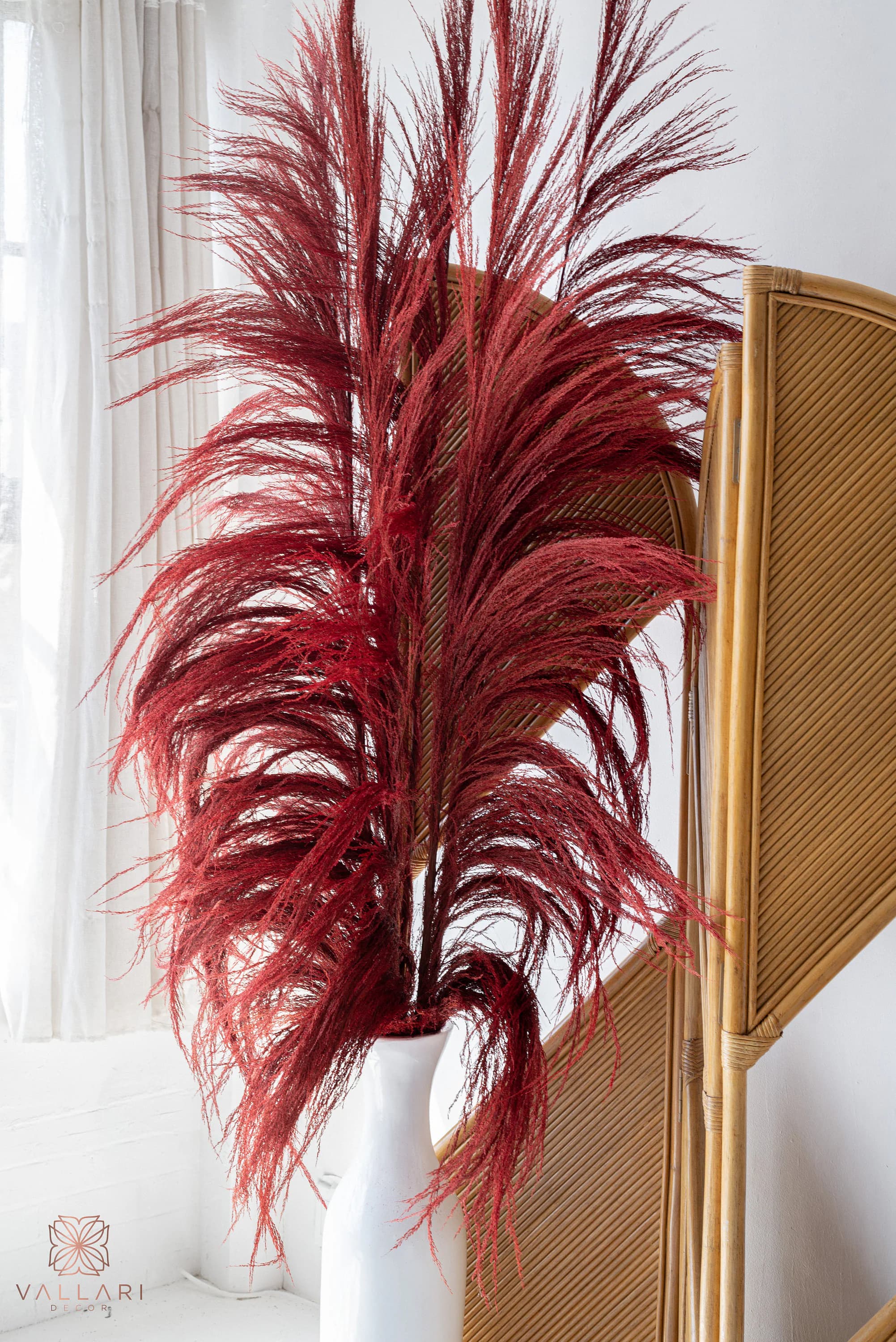 5FT-3 Pc RED UVA STALK/Pampas/Natural Stalk/Natural Branches/Rustic Decor/Home Decoration/Home Decor/Winter Wedding/Wedding Centrepiece