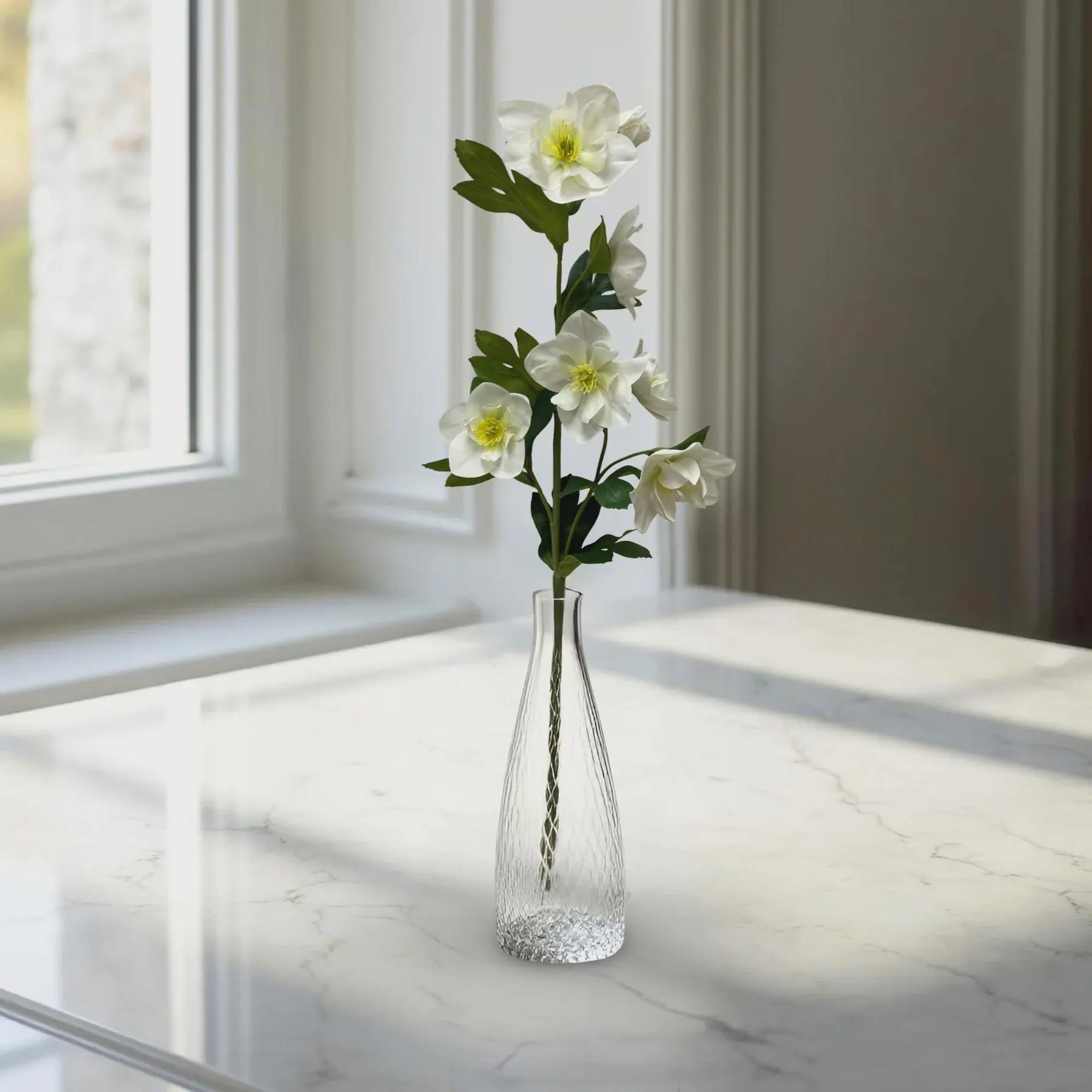 32" Fresh Touch White Helleboes Spray/Artificial Greenery/Holiday Decor/Christmas Decor/Seasonal/Long Garland