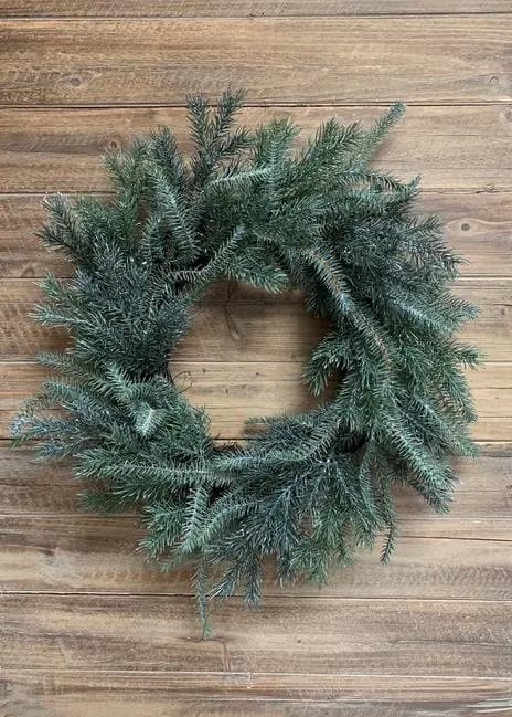 20" Blue Finger Pine Wreath/Green Artificial Wreath/Green Wreath/Natural Looking Wreath/Outdoor Wreath/Green Outdoor