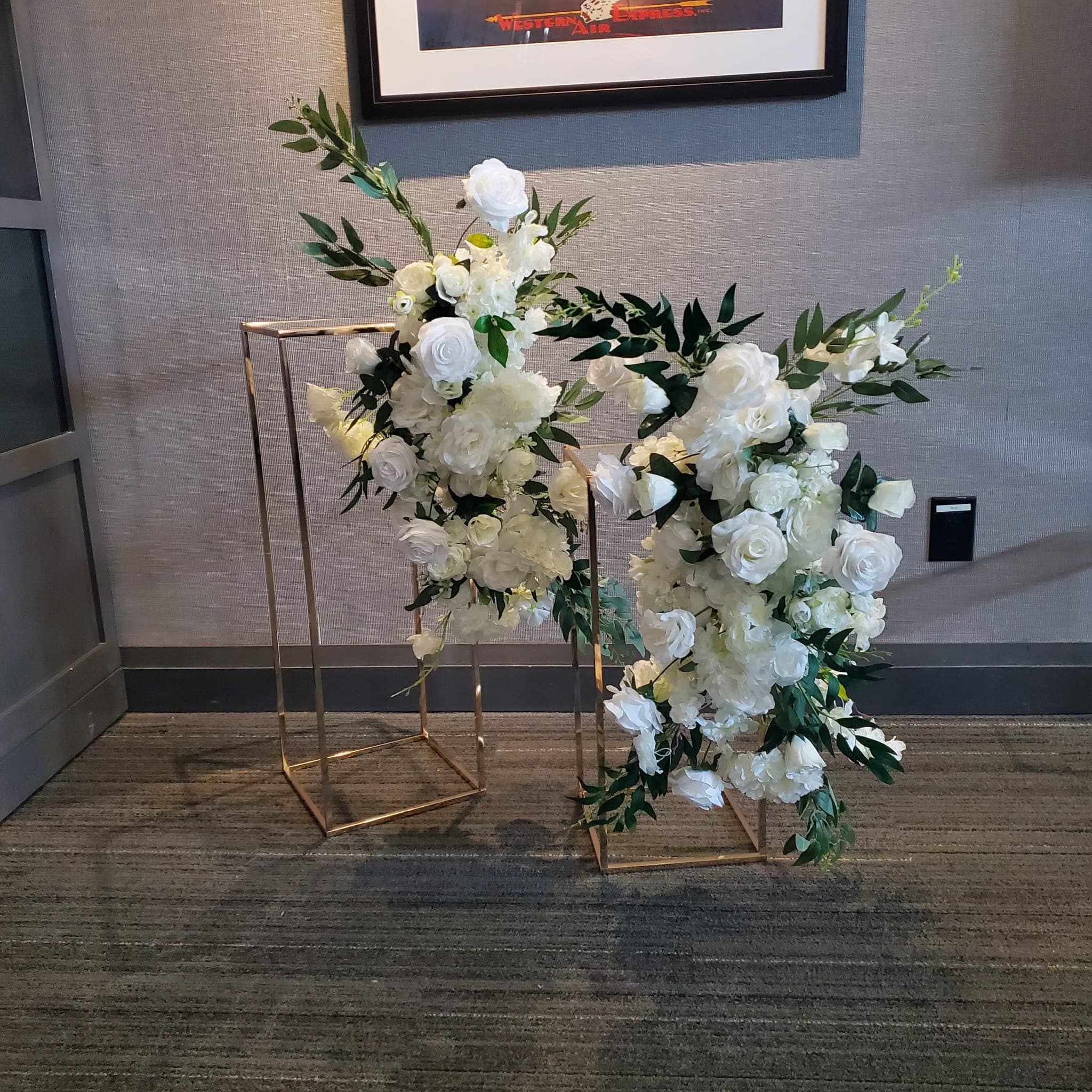 2ft x 2ft White and Green Floral Arrangement/Floral Branch/Roses/Wedding/prom/Centerpieces/Floral Arrangements/Wedding Backdrop