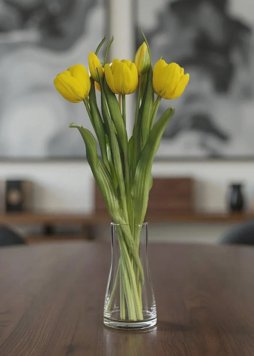 16.5" Fresh Touch Yellow Double Late Tulip Bundle/Faux Spray/Autumn Decor/Holiday Decor/Fall Decor/Thanksgiving Decor/Wedding Decor