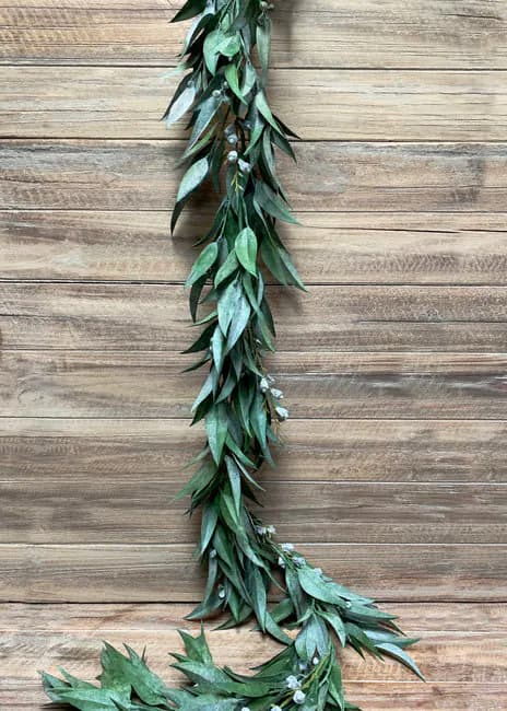 6FT Feather Eucalyptus Garland/Garland/Artificial Greenery/Holiday Decor/Christmas Decor/Seasonal/Long Garland/Dark Green