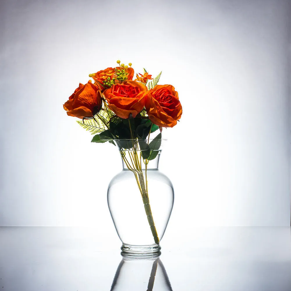 Rose Bushel/Pink/Orange/Cream/Wedding Centerpieces/Home Decor/Faux Flowers/Silk Flowers/Flower Bouquet