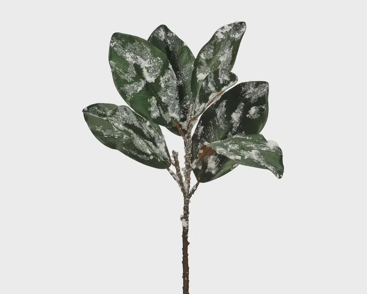 20" Snow Flocked Glitter Magnolia Leaf Spray/Faux Spray/Autumn Decor/Holiday Decor/Fall Decor/Thanksgiving Decor/Wedding Decor