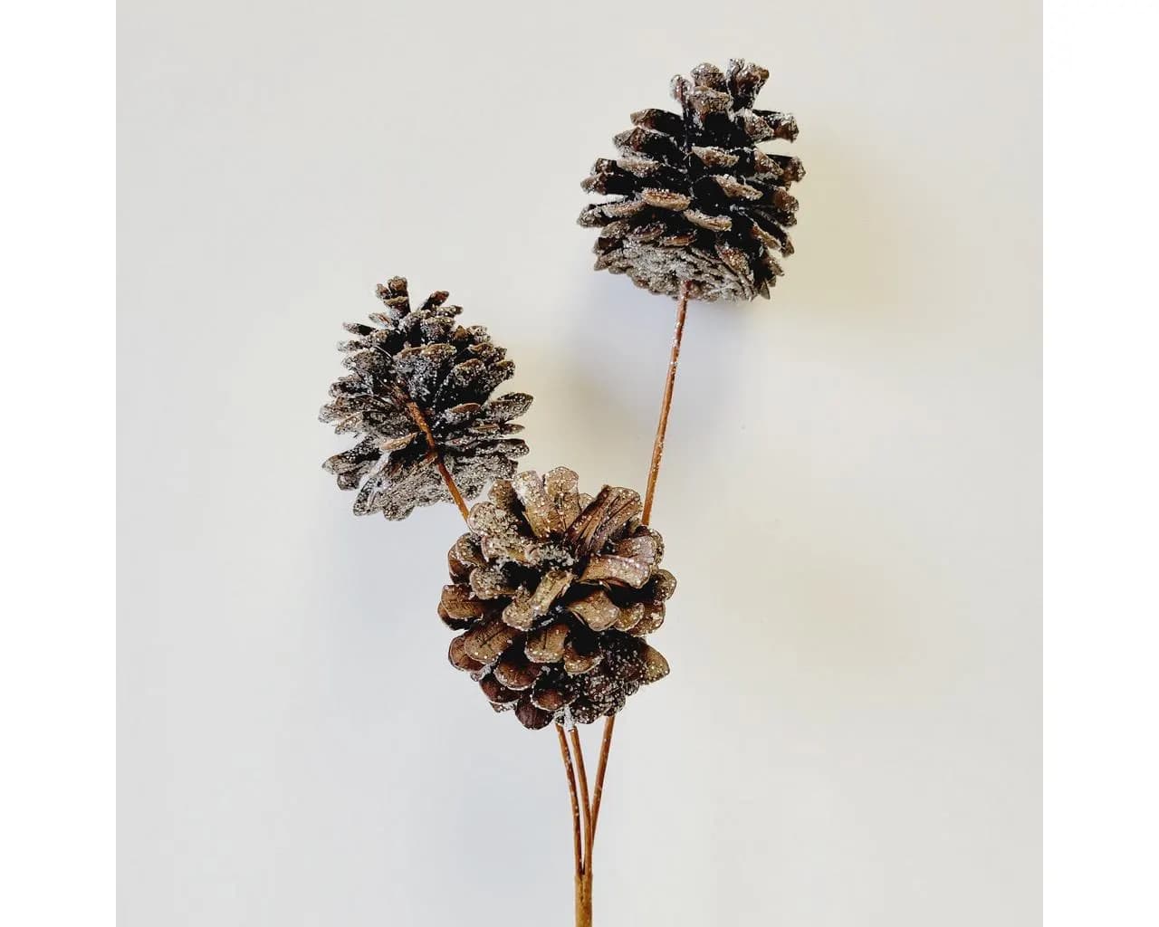 17" Brown & Silver Glittered Iced Pine Cone Spray/Sprays/Faux Spray/Wedding Decor/Holiday Decor/Table Decor/Berry Spray/DIY/Holiday DIY
