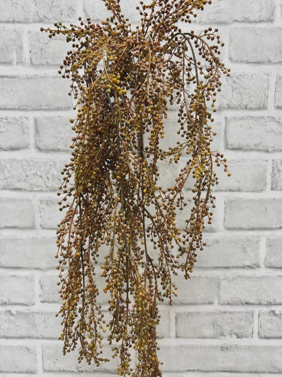 31" Faux Pepperberries Hanging Vine Bush Orange Brown, railing Autumn Ivy Stem,Fall Wedding Arch Garland Greenery,Moody Romance Vine, 5 Stem