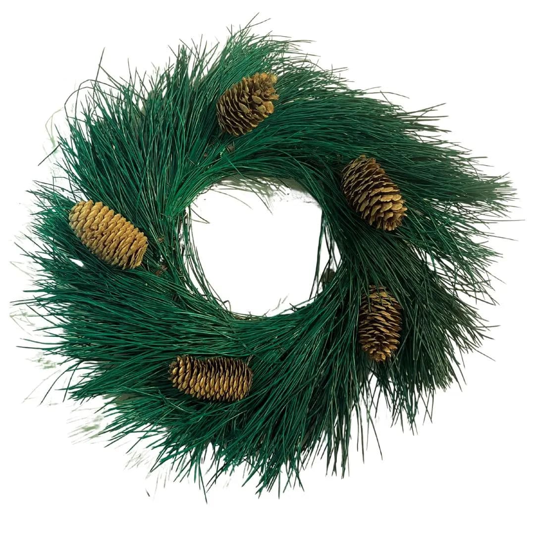 18" Preserved White Pine Wreath with Cones/Holiday/greenery/Green Wreath/Natural Looking Wreath/Outdoor Wreath/Green Outdoor Wreath/Green