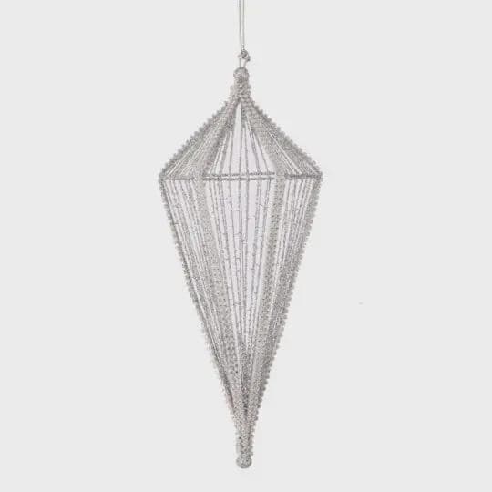 10" Silver Glitter Diamond Ornament/Christmas Tree Ornament/Tree Topper/Ornaments/Tree Decoration/Xmas Decor/Xmas Tree Decor/Holiday Season