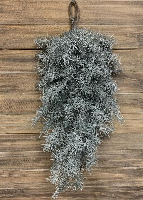 33.5" Himalayan Frosted Pine Teardrop/Natural Teardrops/Winter Decor/Faux Teardrop/Winter Decor/Holiday Decor/Indoor Decor/Table Decor