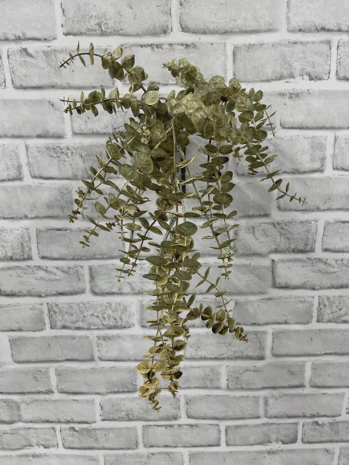 20” Cream Green Eucalyptus Hanging Vine Bush | Variegated Trailing Greenery | Soft Sage & Cream| Wedding Floral Decor | Artificial Plant
