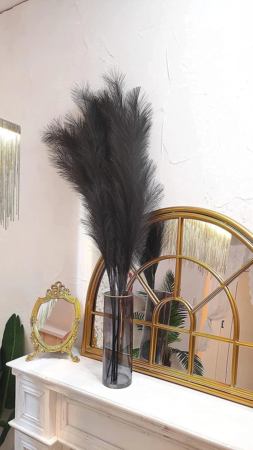 3 x 33" Faux Single Stem Pampas Grass/Black/Green/Blush/Champagne/Brown/Red/Brown/Pampas Bundle/Home Decor/Wedding Decor/Pampas/