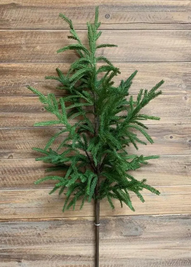 30" Fresh Touch Norfolk Pine Branch/Faux Spray/Autumn Decor/Holiday Decor/Fall Decor/Thanksgiving Decor/Wedding Decor