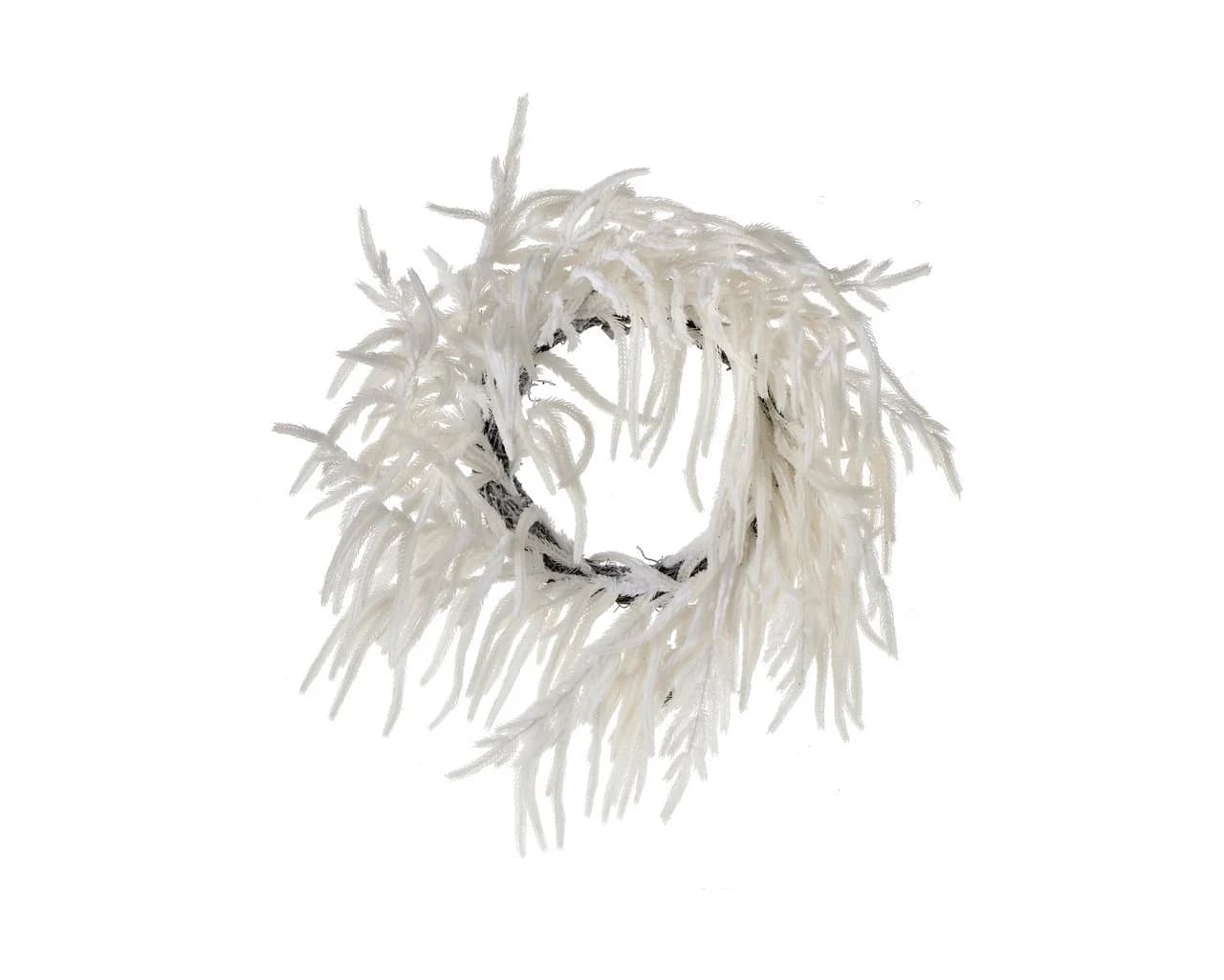 24" White Whispy Flocked Norfolk Pine Wreath/Green Wreath/Natural Looking Wreath/Outdoor Wreath/Green Outdoor Wreath