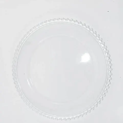 12.5" Clear Beaded Clear Charger Plate/Plates/Wedding Decor/Home Decor/Dinner Party/Antique Theme/Antique Dinner Theme/Gatsby Theme/Dining