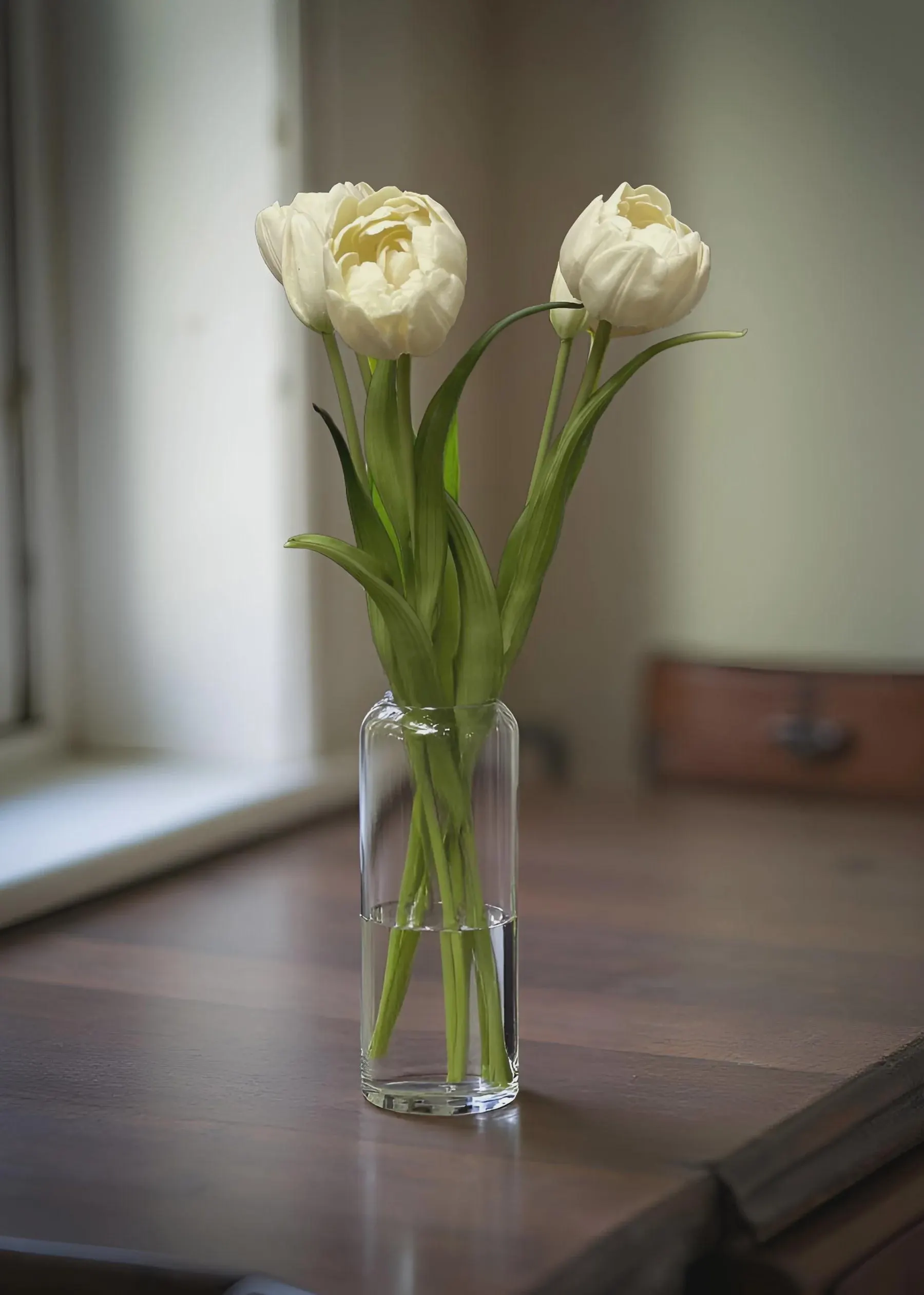 18" Fresh Touch White Double Peony Tulip Bundle/Faux Spray/Autumn Decor/Holiday Decor/Fall Decor/Thanksgiving Decor/Wedding Decor