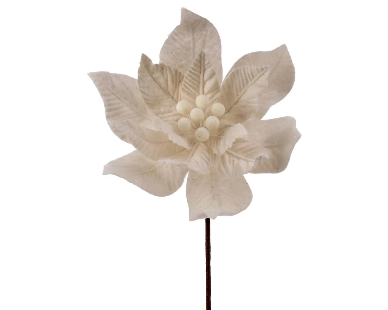 24" Ivory Felt Poinsettia/Holiday Decor/Christmas Decorations/Poinsettia Picks/Poinsettia Flowers/Poinsettia Plants