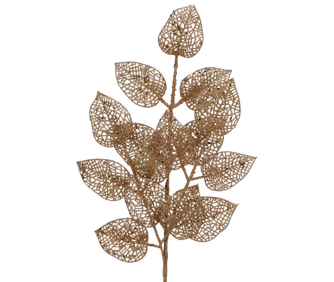 25" Glitter Lace Leaf Spray/Sprays/Faux Spray/Wedding Decor/Holiday Decor/Table Decor/Glitter Spray/Natural Spray/DIY crafts