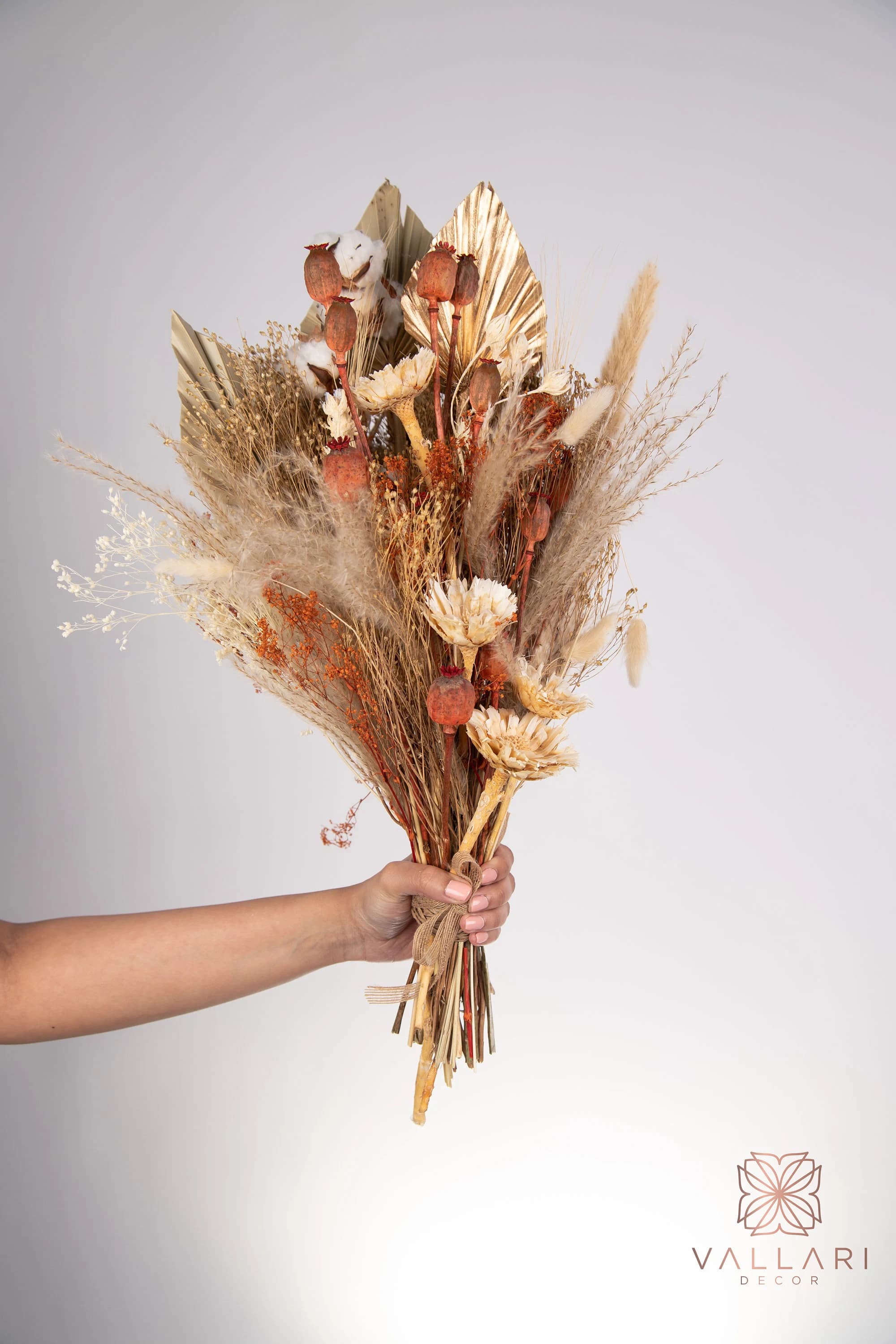 DRIED AUTUMN FLORAL Bouquet/25"/Cotton Flower/Reed/Dried Pampas/Pampas Bouquet Decor/Boho Pampas/Boho Bouquet/Floral/Bunny tail/Poppies