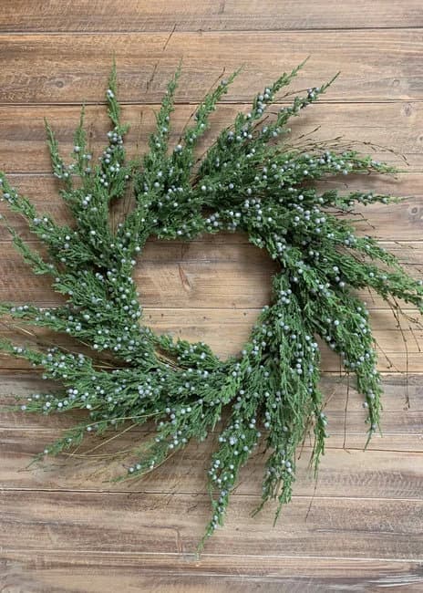 24" Juniper and Cypress Wreath/Green Artificial Wreath/Natural Looking Wreath/Outdoor Wreath/Green Outdoor Wreath/Xmas Deco