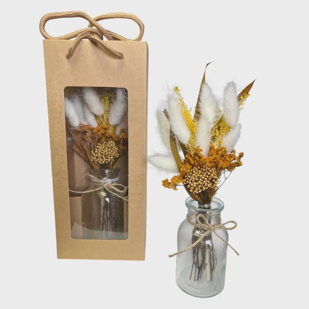Mini Arrangement In a Box/Dried Floral Bouquet/Reed/Dried Pampas/Pampas Bouquet Decor/Boho Pampas/Boho Bouquet/Floral/Bunny tail