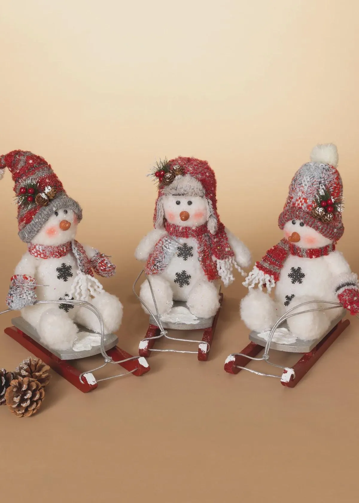 11" Plush Snowman On A Sleigh/Christmas Tree Ornaments/Tree Topper/Ornaments/Tree Decorations/Xmas Decor/Xmas Tree Decor/Holiday Season