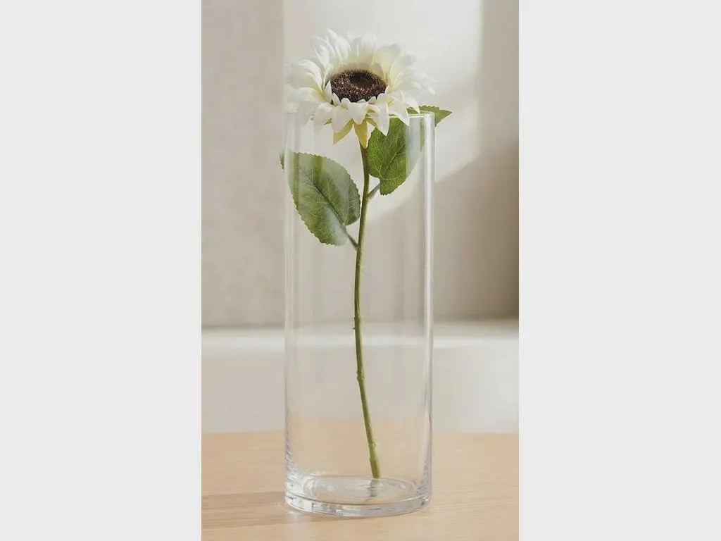 19" Cream Sunflower Stem – Artificial Cream Yellow Flower Spray, Faux Off-White Sunflower Pick for Fall & Rustic Wedding Decor