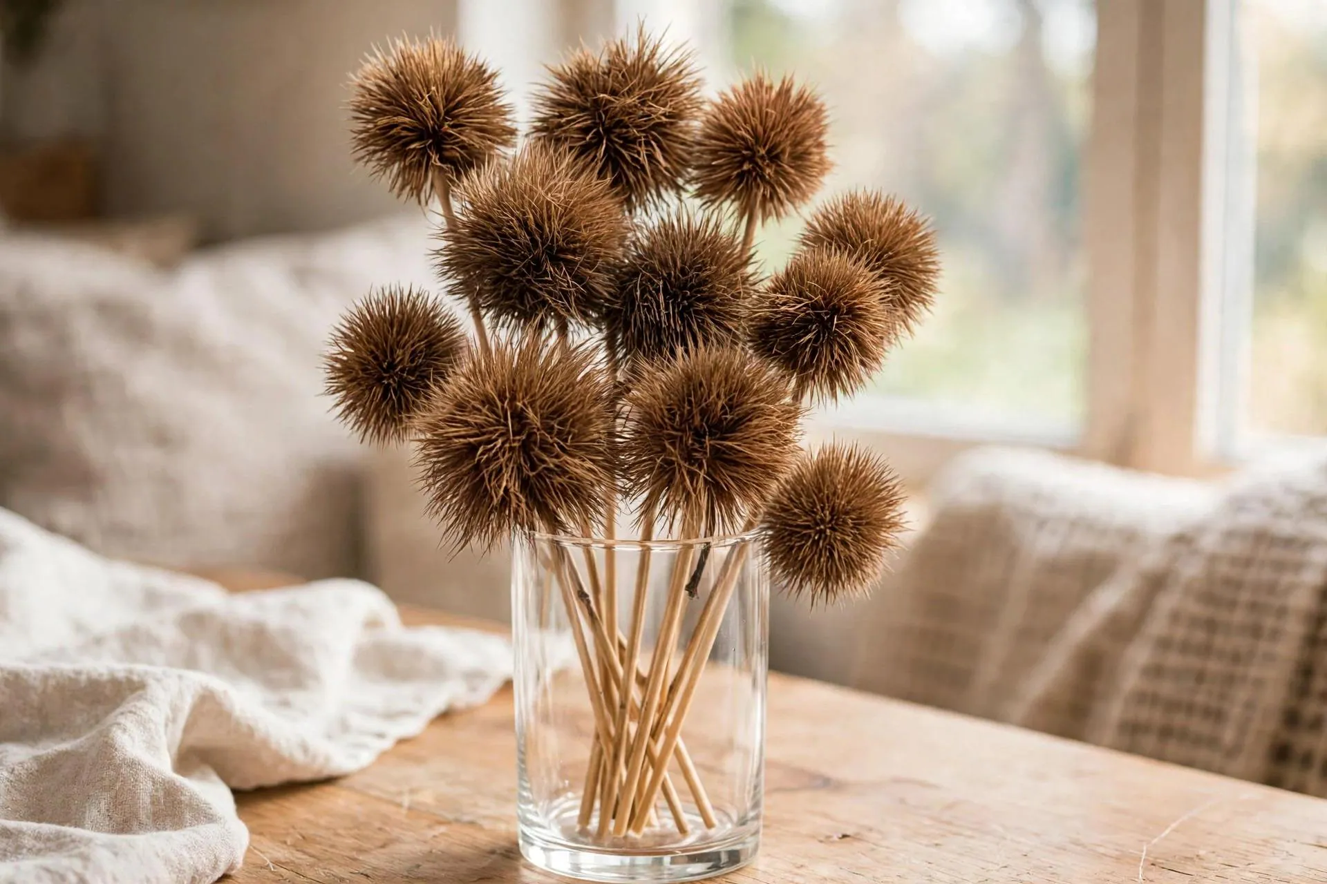 Kartoos Pods Natural 20 Inch | 10 Stems | Dried Seed Pods for Arrangements