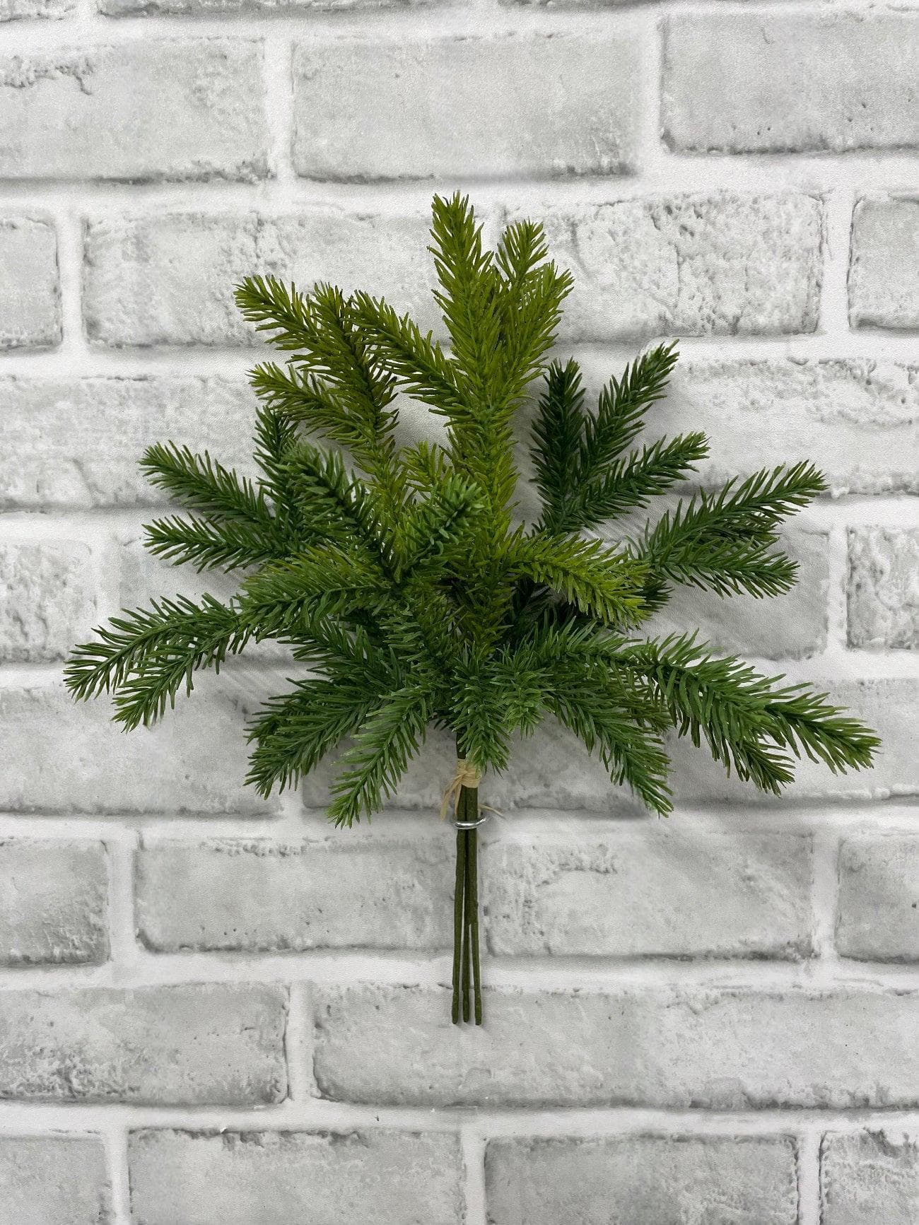 12in Real Touch Spruce Bundle, Faux Red Spruce Winter Pick, Christmas Greenery Floral 3 Stem Pack, Luxury Evergreen Centerpiece Vase Filler
