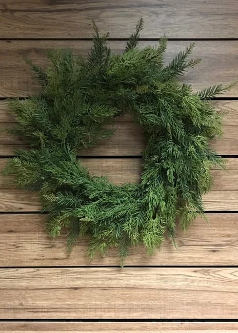 24" Cedar and Hemlock Wreath/Green Artificial Wreath/Green Wreath/Natural Looking Wreath/Outdoor Wreath/Green Outdoor