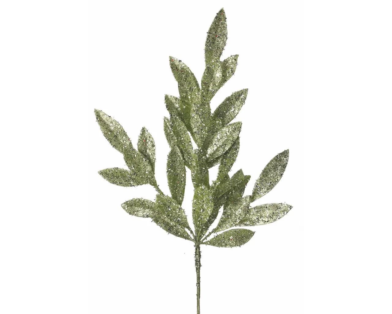 20.5" Green Glitter Bay Leaf Spray/Sprays/Faux Spray/Wedding Decor/Holiday Decor/Table Decor/Glitter Spray/Natural Spray/DIY crafts