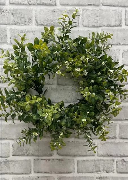 13" Jasmine Wreath/Fall Wreath/Natural Wreath/Outdoor Wreath/Green Outdoor Wreath/Green Leaf/Autumn Wreath/Artificial Fall Wreath