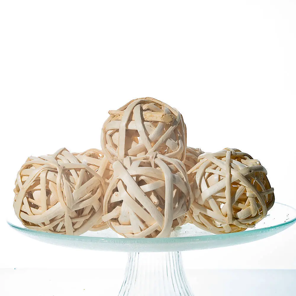 Natural/Cream Wicker Balls, 6  Decorative Balls, Rustic Decor Ideas, Rustic Bawl Filler, Wicker Decoration,  Rustic Table Decor