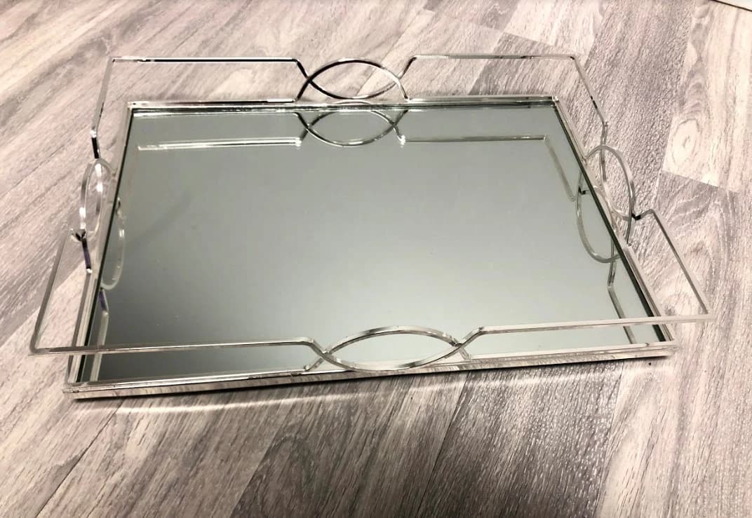 Silver Vanity Trays/ Perfume Tray/ Makeup Tray/ Cupcake Tray/ Gold Tray/ Bedroom Vanity Tray/ Bathroom Vanity Tray/ Mirror Base Tray/