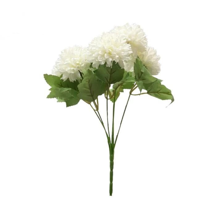 12" 6 Heads Ivory/Cream Peony Floral Bouquet/Floral Spray/Wedding Roses/White/Greenery Bush/Outdoor Wedding/Centerpiece Decor/Faux Flower