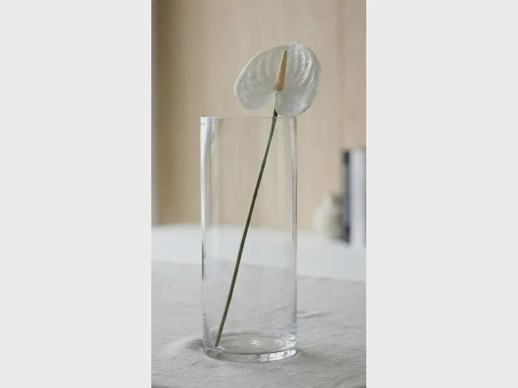 23" White Anthurium Stem – Faux Real Touch Tropical Flower, Artificial White Flamingo Lily Spray for Modern Wedding & Home Decor