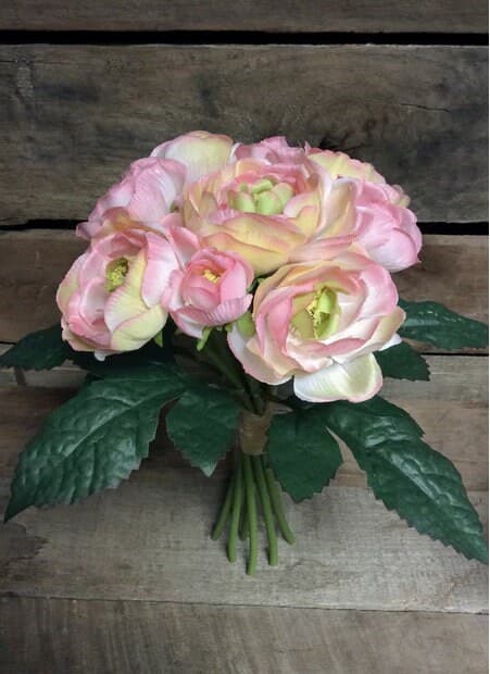 9PC 10" Cream Pink Cabbage Rose Bundle/Pink/Wedding Centerpieces/Home Decor/Faux Flowers/Silk Flowers/Flower Bouquet