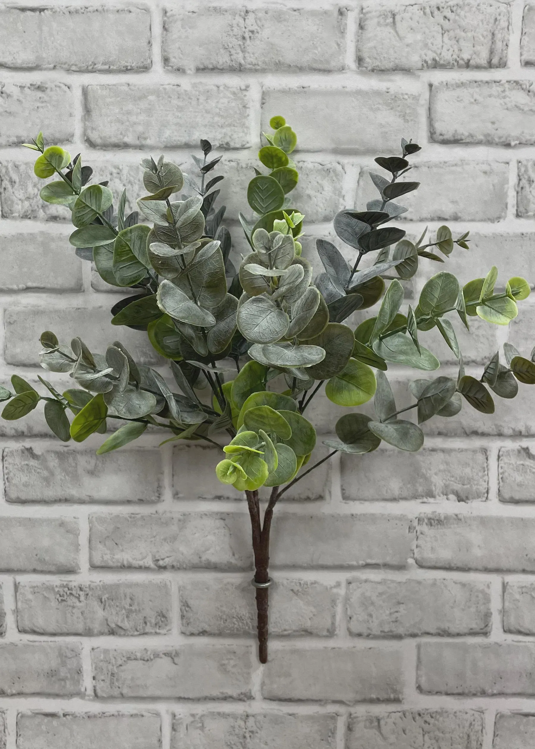 19" Artificial Blue Green Eucalyptus Bush - Realistic Faux Greenery for Wedding Decor, Modern Farmhouse Floral Arrangements & Centerpieces