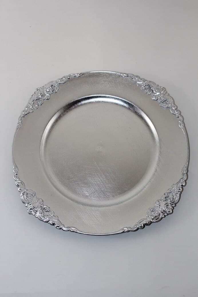 13" Flower Stud Charger Plate/Wedding Decor/Home Decor/Dinner Party/Antique Theme/Antique Dinner Theme/Gatsby Theme