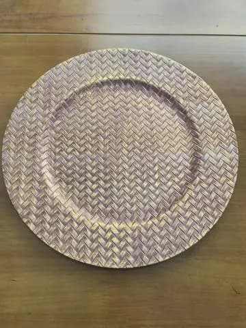 12.5" Ratan Look Rustic Charger Plate/Plates/Wedding Decor/Home Decor/Dinner Party/Antique Theme/Antique Dinner Theme/Gatsby Theme/Dining