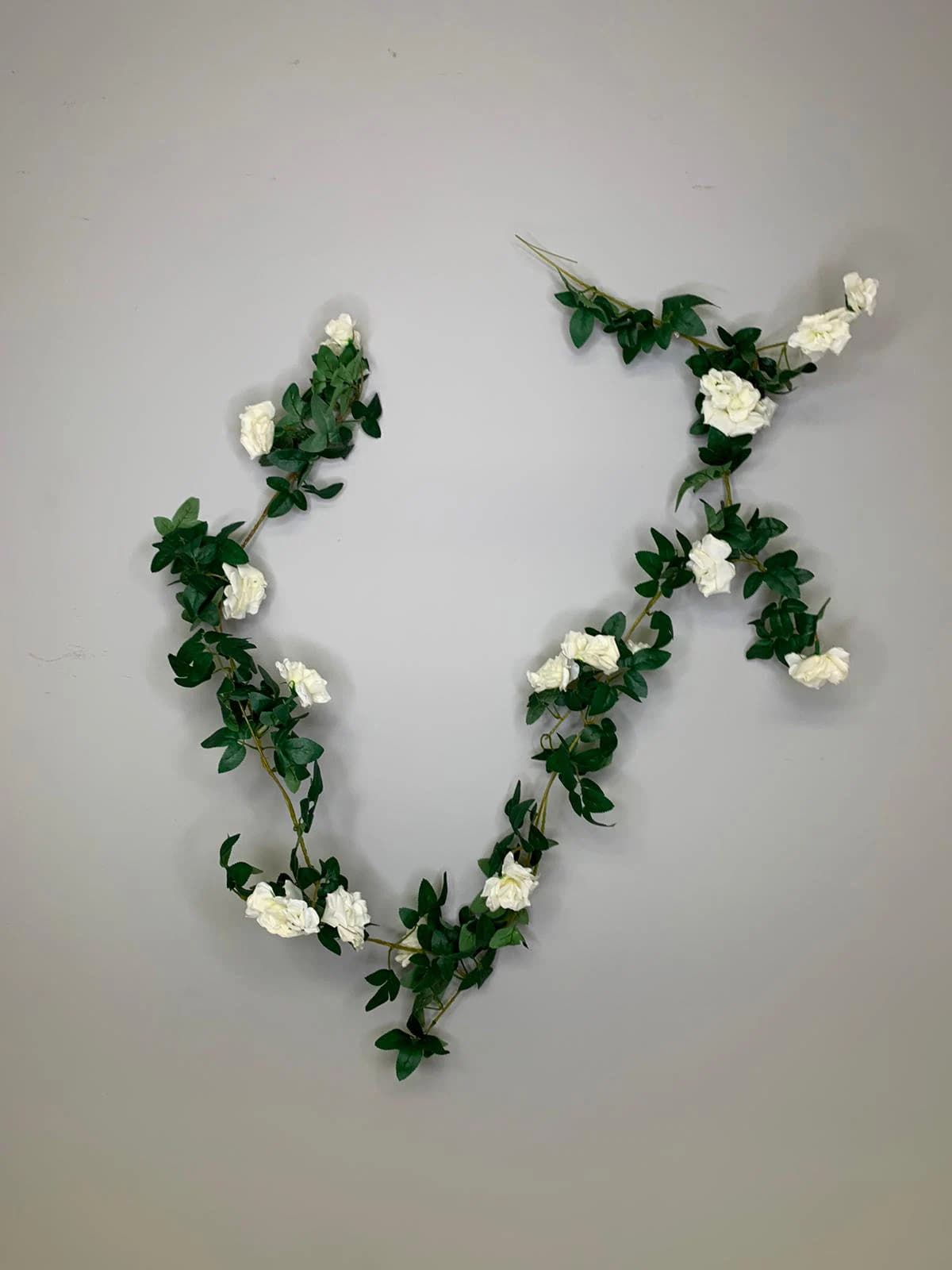 5ft White Rose Ivy Garlands/Vines For Wedding/Greenery/Wedding Centerpieces/Home Decor/Faux Vines/Silk Vines/Garlands