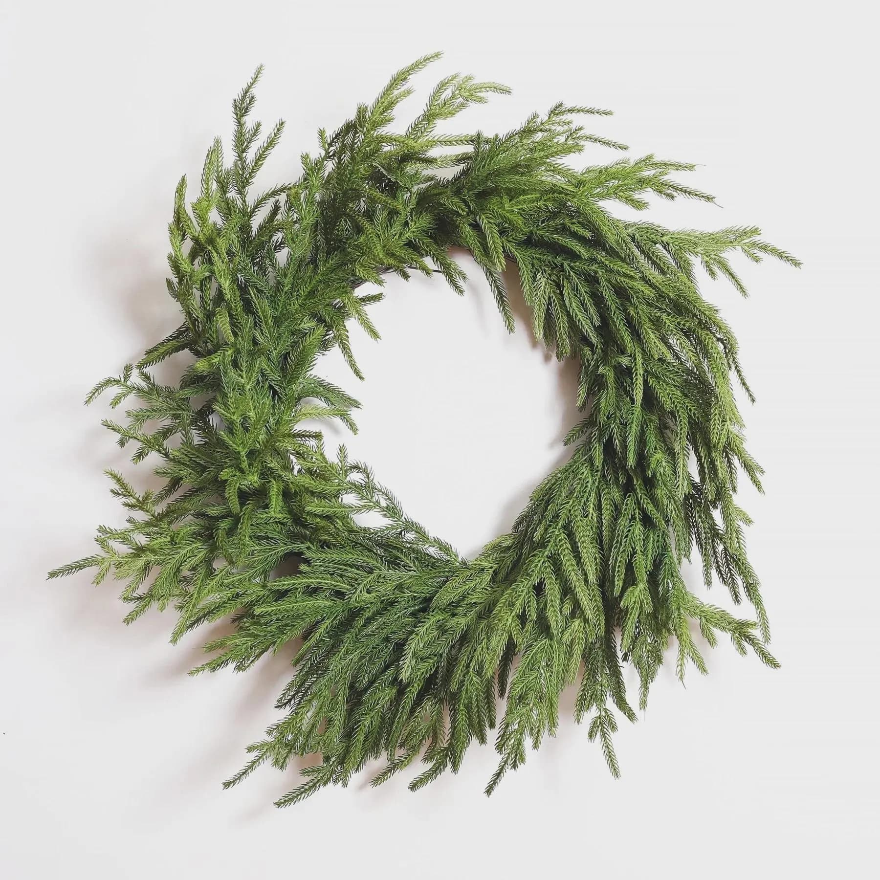 22" Fresh Touch Norfolk Wreath With Backing/Twigs/Garlands/Wedding Centerpieces/Home Decor/Faux Vines/Silk Vines/Garlands