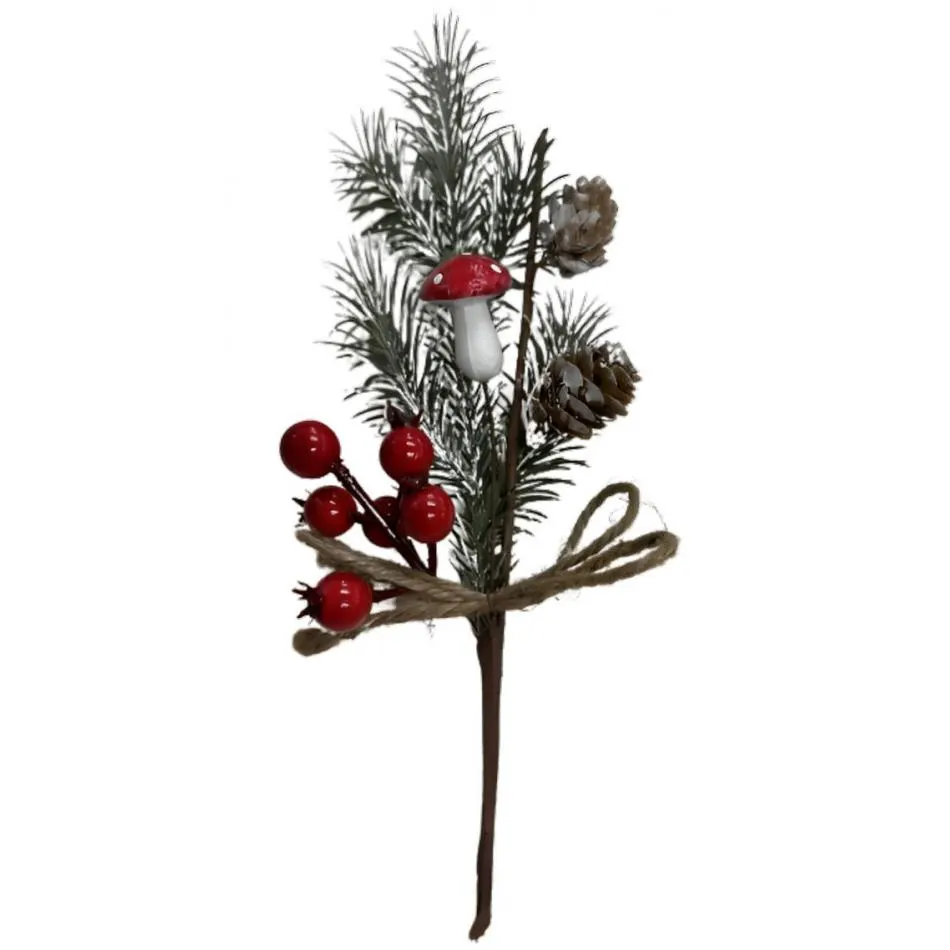 10" Mushroom and Pinecone Spray/Sprays/Wedding Decor/Holiday Decor/Fall Decor/Table Decor/Cedar Spray/Natural Spray/DIY Craft/Holiday DIY