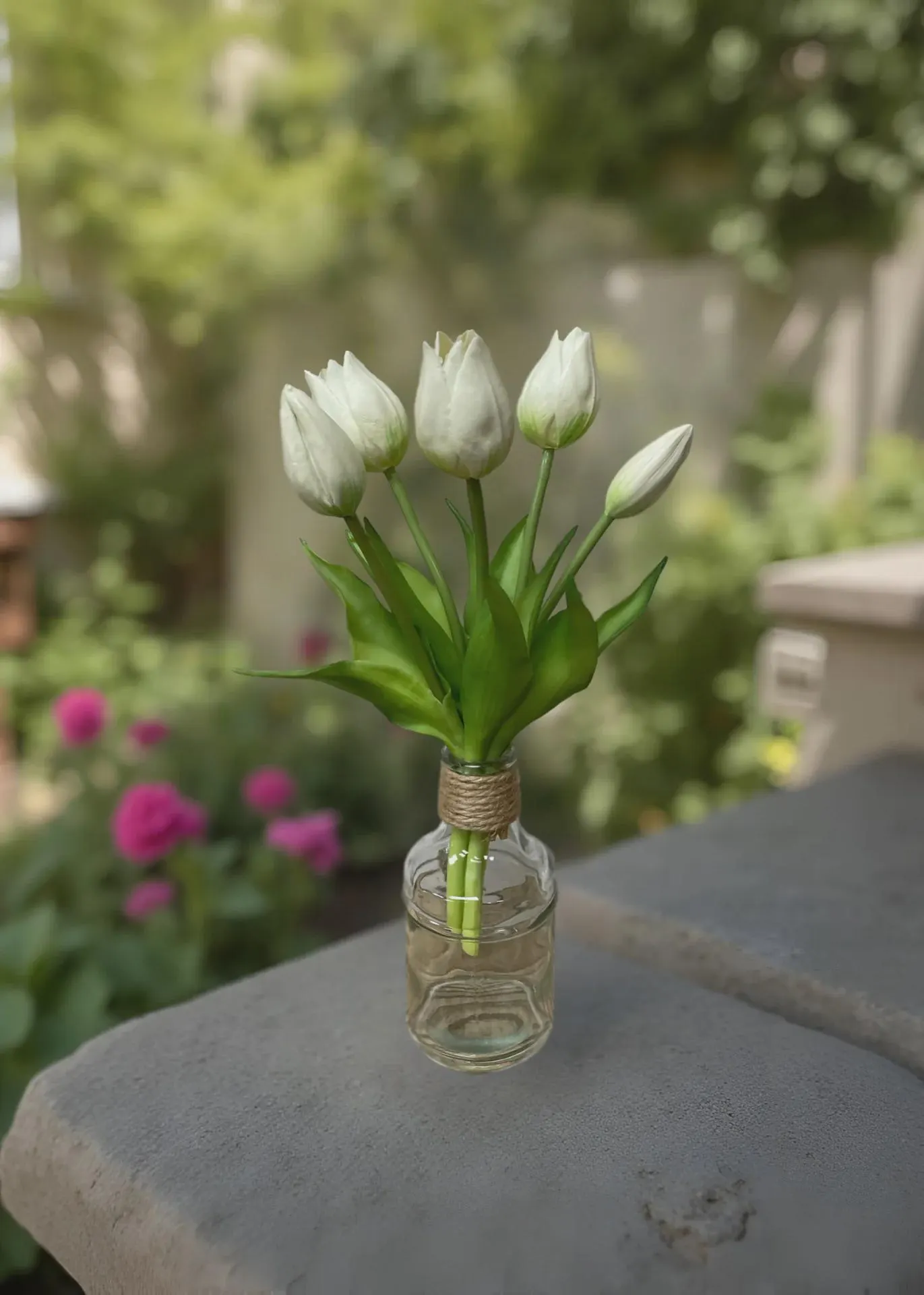 10" Fresh Touch Mini Wild White Tulip Bundle/Faux Spray/Autumn Decor/Holiday Decor/Fall Decor/Thanksgiving Decor/Wedding Decor