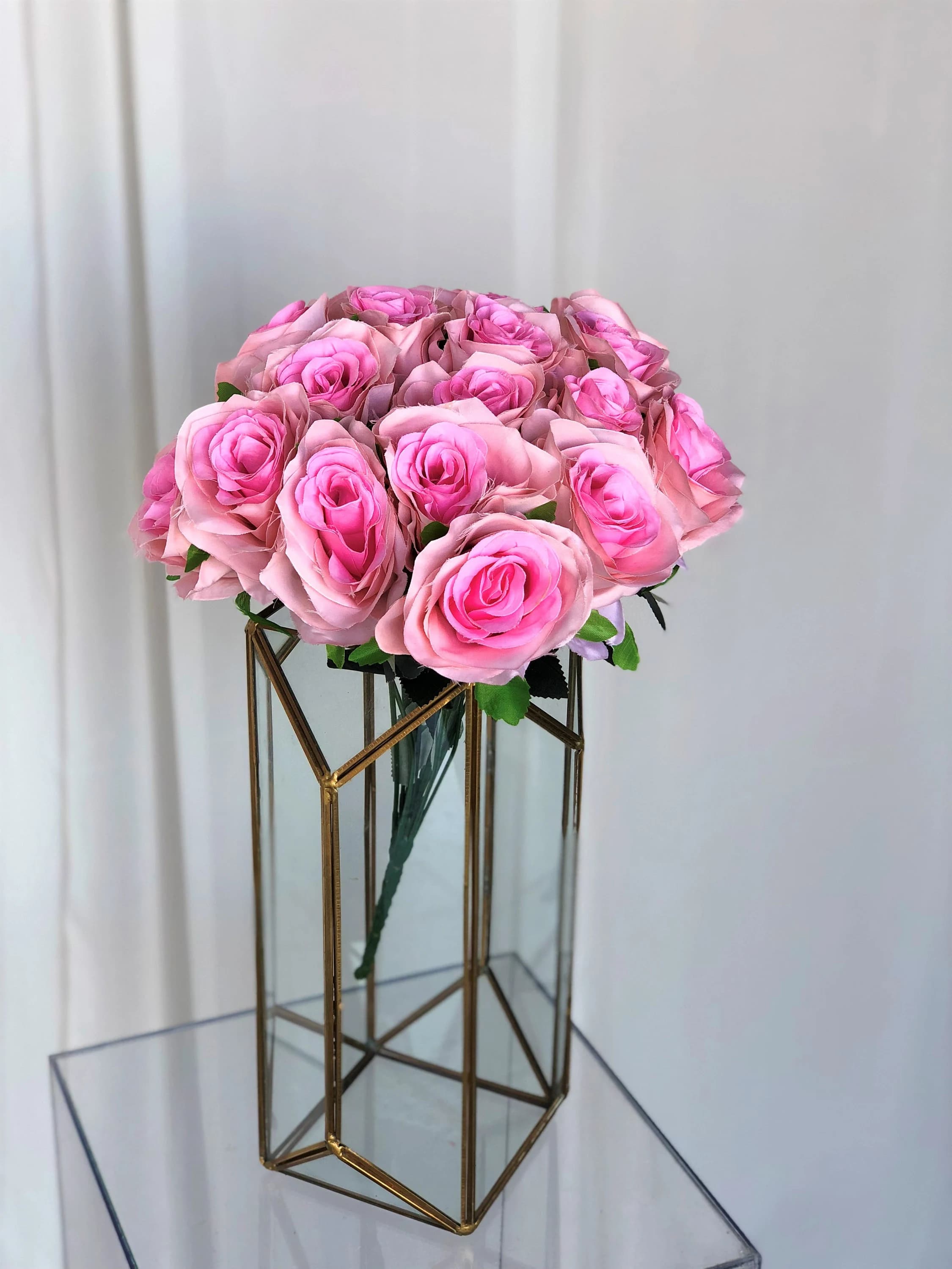 Pink Rose Flower Bouquet/Peach Sangria/Faux Flowers/Mutiple sizes/Aisle decor/ Centerpiece/Home Decor/Yellow Flowers/Roses