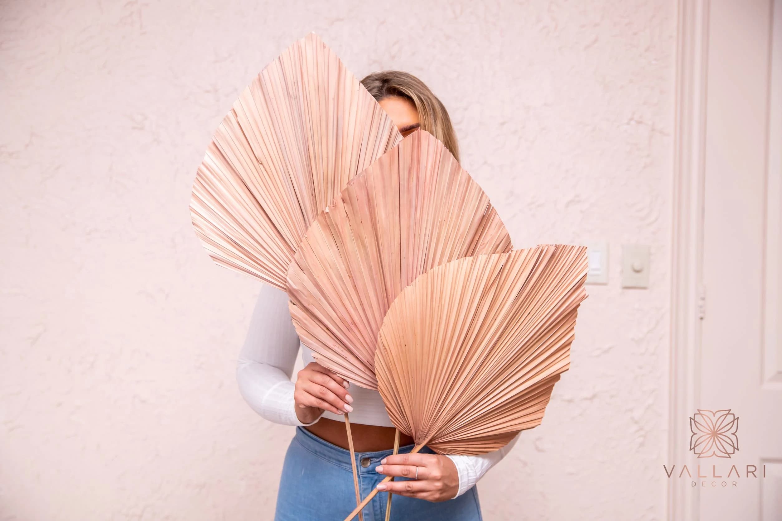 3pc 50" Blush Anahaw/ivory Palm/red palm/brown palm/Home Decor/VaseDecor/CenterpiecWedding Decor/Silk Flowers/Anahaw leaves